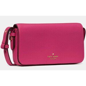 S Kate Spade Juliette Crossbody Bag Dark Pink Pebbled Leather Purse KM565 NWT